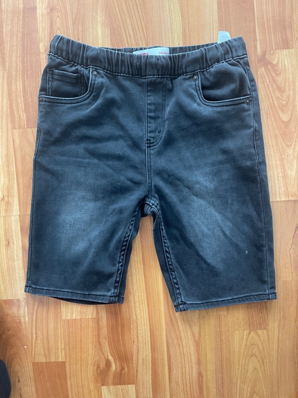 Levi's Kids Black Elastic-Waist Denim Shorts